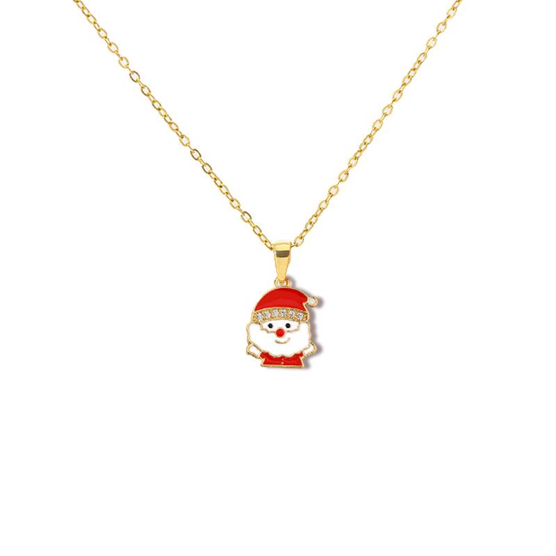 High-End Non-Fading Titanium Steel Santa Necklace for Women - Versatile European and American Design