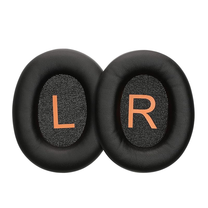 

kwmobile 2x headphone cover QCY H3 ANC compatible replacement ear pads - cushion PU leather black color