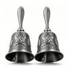 2Pcs Vintage Hand Bells – Loud Call Bells Suitable For Bedside, Dinner, Weddings, Christmas, And Holiday Parties