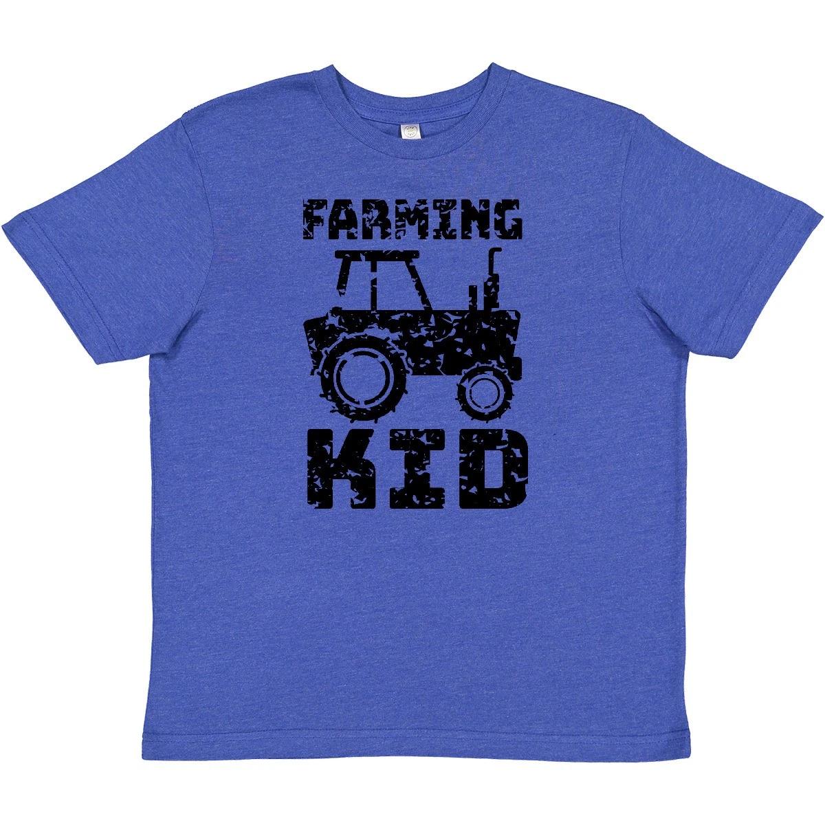 Inktastic Farming Kid- Tractor Distressed Look Youth T-Shirt Future Job Fun Food 160