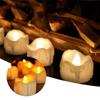 12 sztuk Ciepłe białe LED Bezpłomieniowe Świeczki Votive Tea Lights Halloween Wesele Dekoracje zewnętrzne wewnętrzne Zasilane cyklicznie