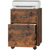 Rolling File Cabinet with 2 Drawers, Mobile Filing Cabinet with Hanging File Folder for Letter Sized Documents, Rustic Brown