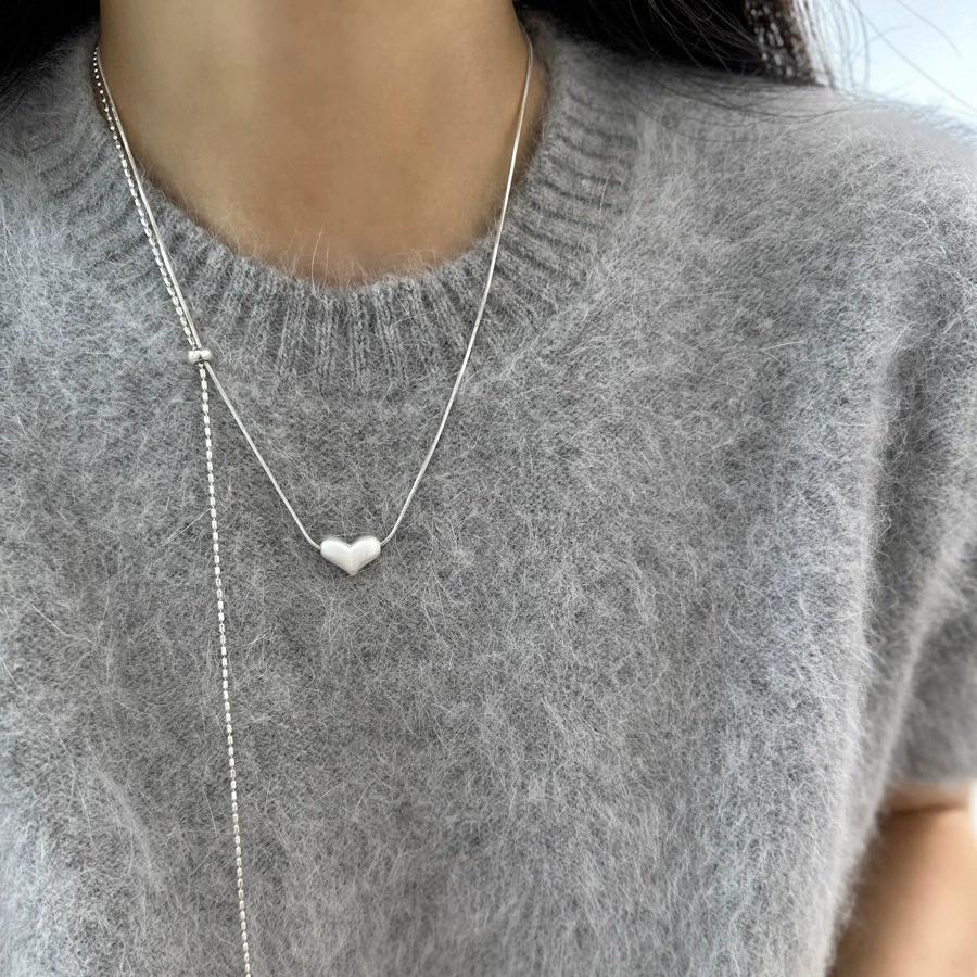 Chaîne de pull longue Pendentif cœur Colliers réglables Pour femmes Mode Nouvelle collection Automne Hiver Bijoux Cadeau Fête Quotidien