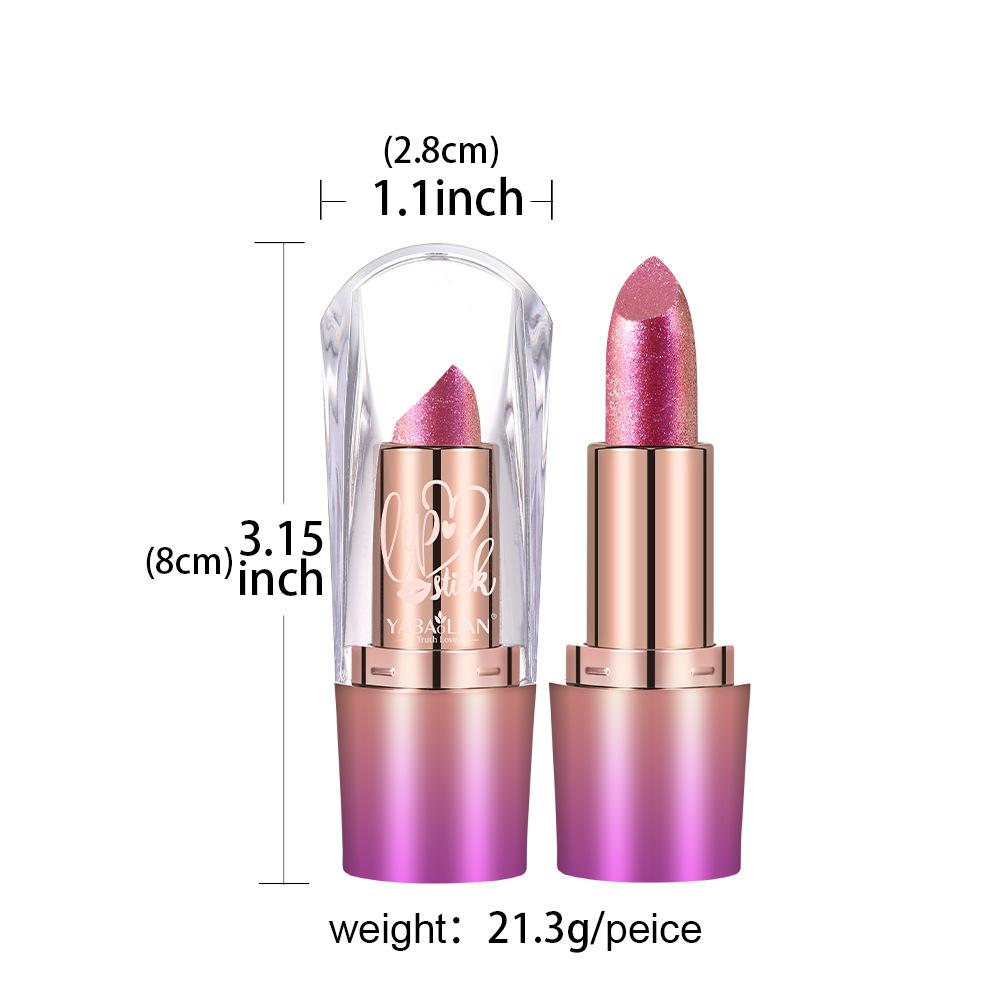6 Colors Glitter Metallic Lipstick Waterproof Long Lasting Diamond Pearlescent Lipstick Sexy Lipgloss Moisturizing Lips Makeup