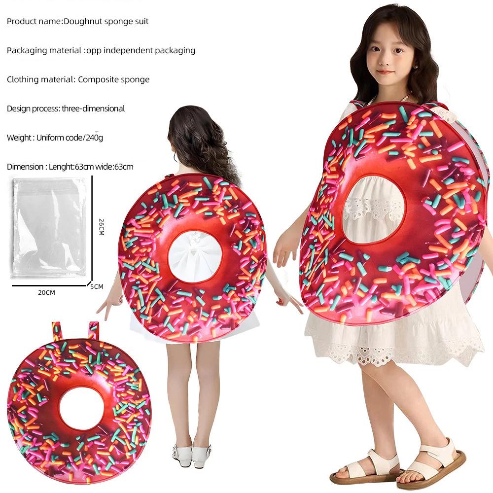 Funny Food Shape Costume Jumpsuit Sponge Novelty Outfit Halloween Carnival Fancy Dress For Party Role‑Play Stage Performance One‑Size