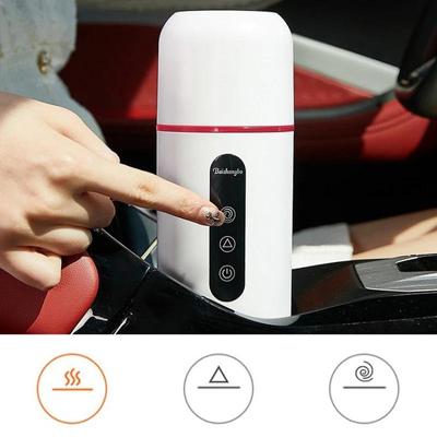 Auto Heizbecher 1PC Edelstahl Isolierbecher Multifunktionale Reise Elektrische Wärme Rühren Brennen Wasser Tragbare