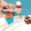 Wooden Cartoon Suspension Ball Blower – Early Learning Toy for Kids to Develop Lung Capacity and Parent-Child Interaction