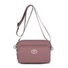 Borsa piccola da donna, borsa a tracolla, in nylon, quadrata, multitasche, tinta unita