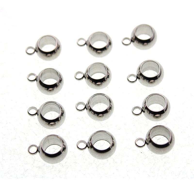 20pcs Stainless Steel Necklace Pendant Pinch Clips Bails, Spacer Beads for Jewelry Making Big Hole Beads DIY Charm Bracelets