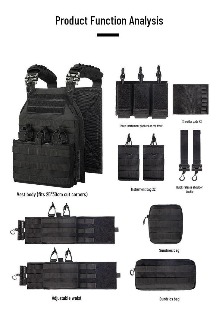 Outdoor Tactical Multifunctional Quick Release JPC Modular Vest for Military, Camping, and Combat Enthusiasts
