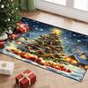 Merry Christmas Rug Winter Snowflakes Area Rug Indoor Blessing Doormat Floor Mat Carpet for Entryway Bedroom Happy New Year