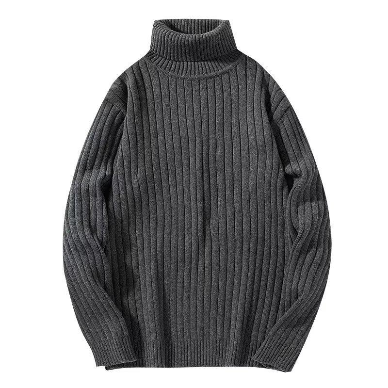 Men's High Neck Korean Style Thickened Wool Sweater - Trendy and Warm Knitwear for Autumn/Winter