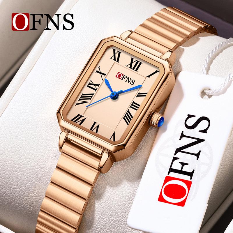 Oufanny Women's Simple Square Dial Quartz Wristwatch – Korean Style, Light Luxury for Ladies & Students