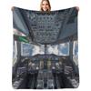 Airbus A380 Cockpit Throw Blanket Anti Shedding Soft Fuzzy Blanket for Home
