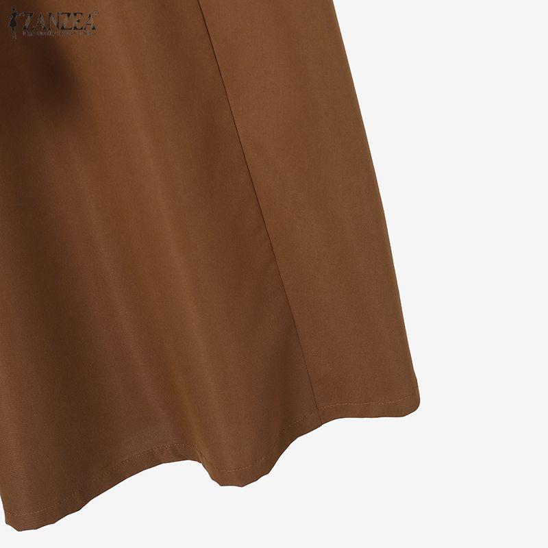 ZANZEA Women Long Sleeve Blouse and Skirts Casual Two Piece Suit Sets