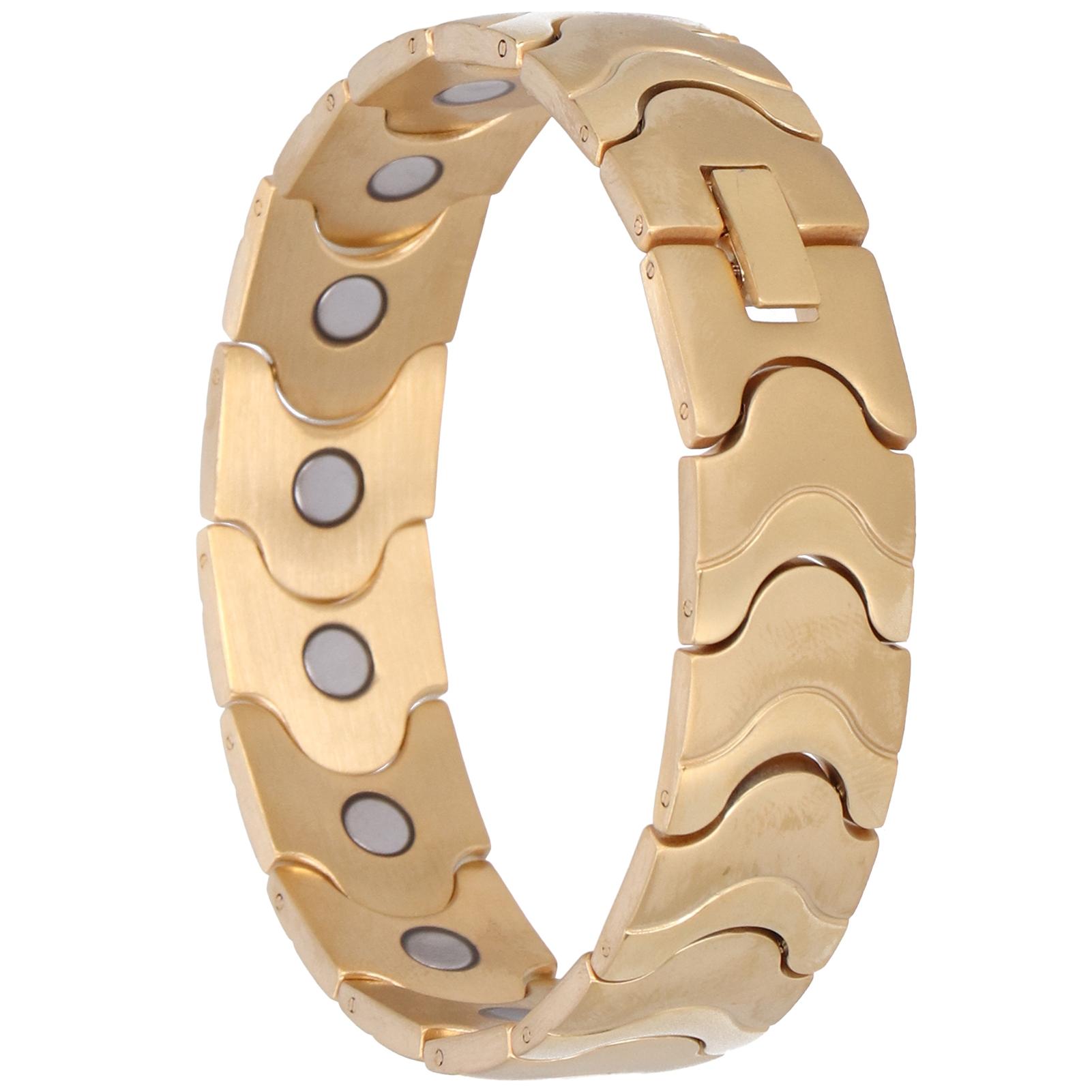 

Магнитный браслет в один ряд двухцветный титановая сталь ювелирные аксессуары подарки поделки 1,6 см ширина золото золотой