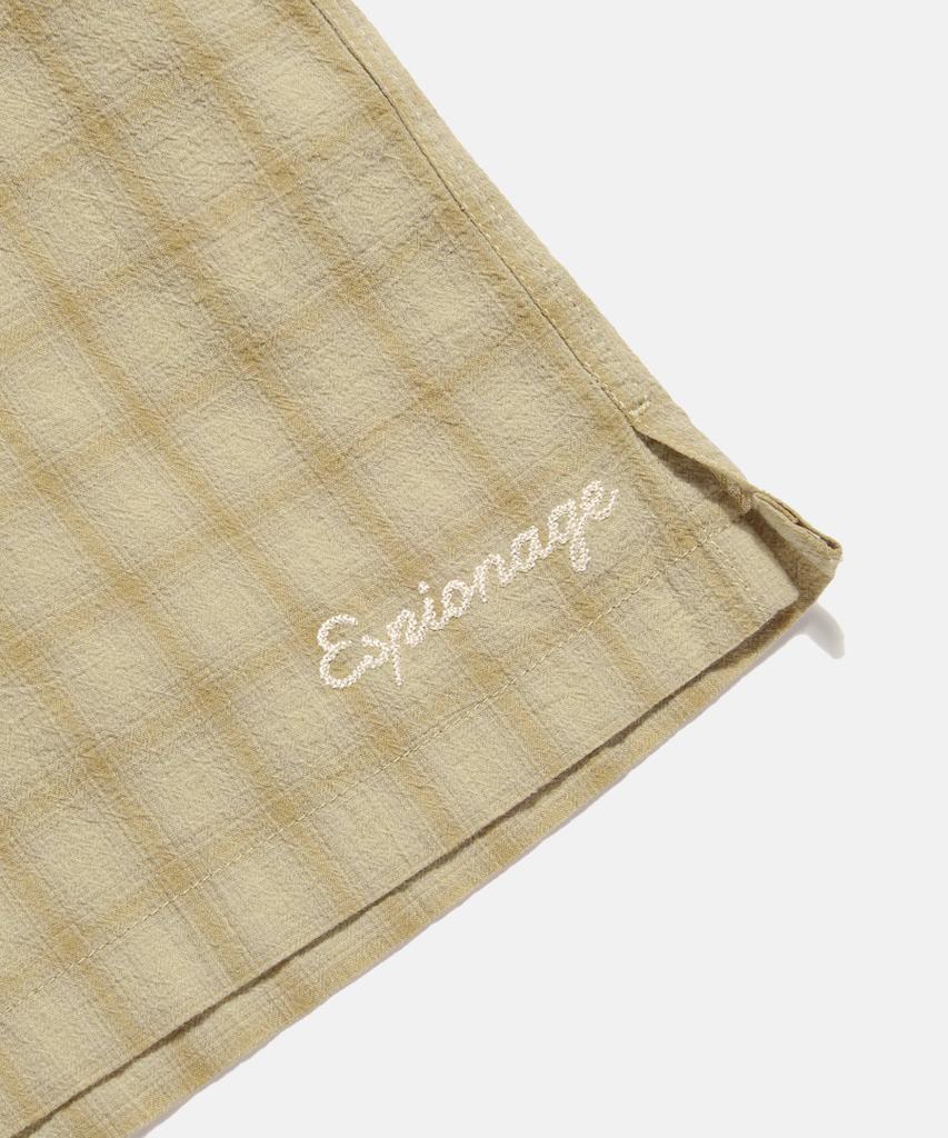 ESPIONAGE Textured Check Western S/S Shirt Beige