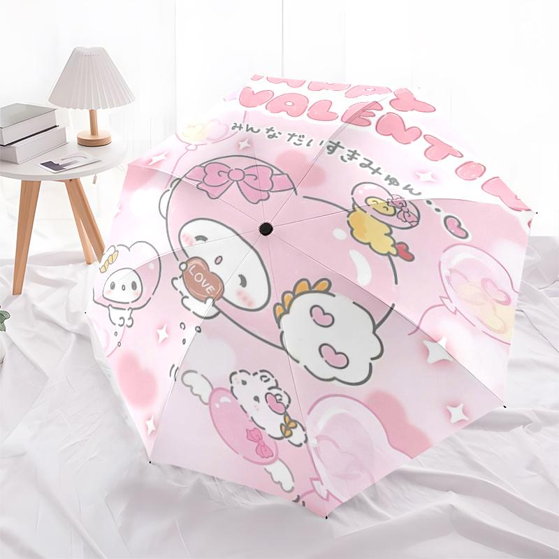 1pc Happy Valentine's Day My Melody Automatic Folding Umbrella - Cute for Fans, Travelers, Everyday Use, and Gifts!Q004