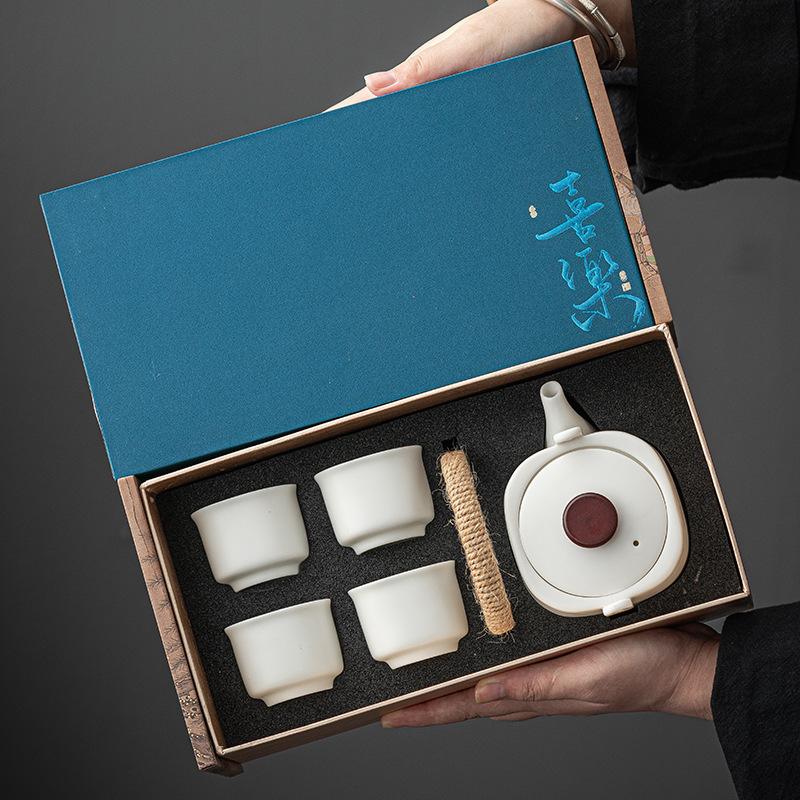Ceramic tea set, high-end gift box set, accompanying gifts for leaders and elders