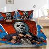 3pcs Halloween Michael Myers Horror Movie Poster Comforter Set with 1 Quilt Cover and 2 Pillowcases (No Core), Home Decor, Holiday Gift
