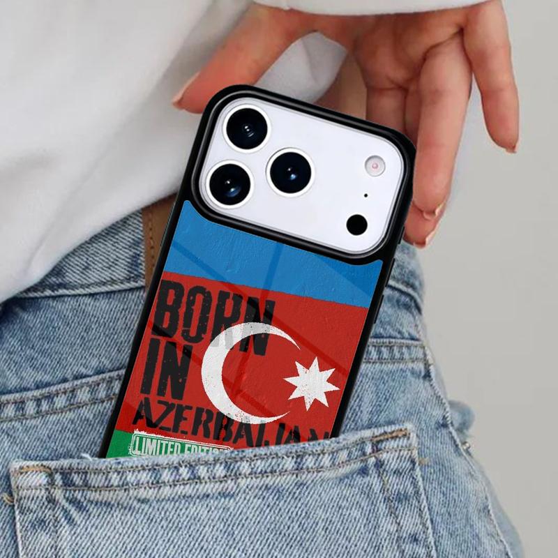 Aserbaidschan Flagge Handyhülle für iPhone 16e 15 14 13 12 17 Pro Max Plus Air 17pro Hülle Coque