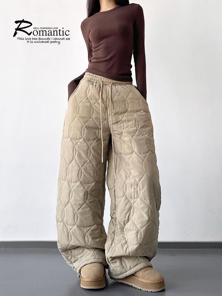 2025 Winter Korean Style Women's Warm Loose Casual Cotton Pants - Versatile, Stitch Detailed, Cold Resistant, Super Stylish.