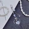 DIY Crystal Heart Phone Strap with Cute Bowknot Wing Heart Phone Strap Keychain