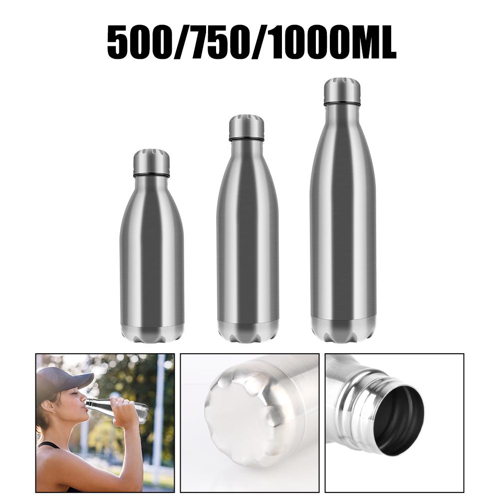 Water Cola Bottle Stainless Steel 500ML 750ML 1000ML Single Wall Water Bottle Outdoor Travel Sports Drink Bottles for Kids School