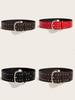 Alternative Style Leather Waist Belt With Metal Pin Buckle For Daily Wear