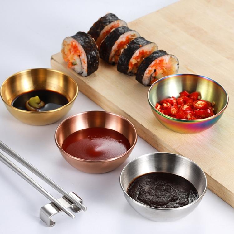 Elegante Piatto per Salsa in Acciaio Inossidabile Piatto per Condimenti Impilabile in Acciaio Inossidabile Ciotoline per Salse per Facile Conservazione