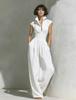 Hot-selling Women's Clothing New Long Dress Waist Sleeveless Solid Color V-neck Dress