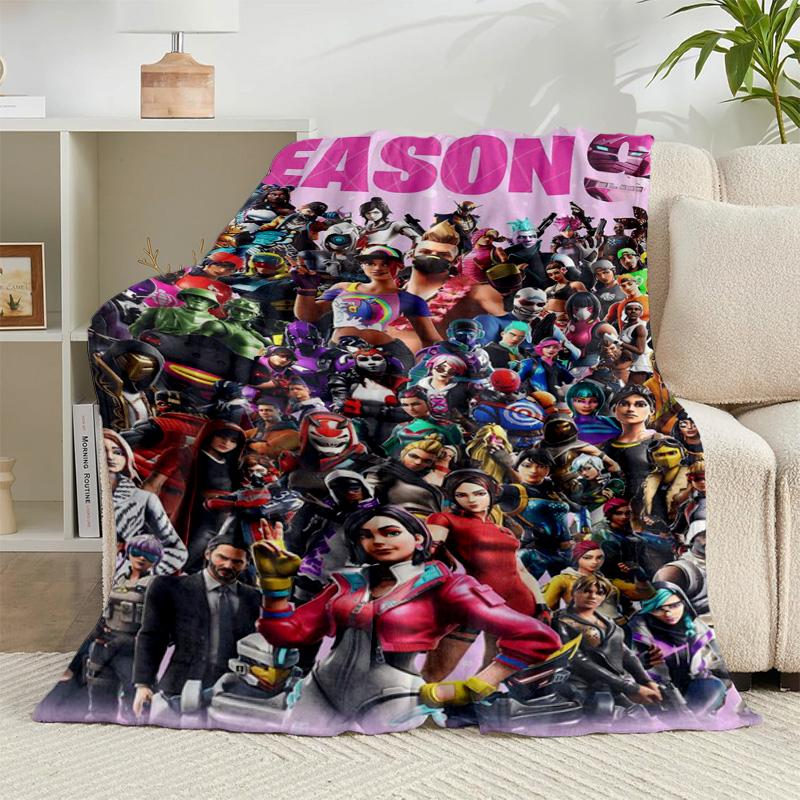 1PC Game Fort-nite Flannel Blanket Gift, Suitable for Both Men And Women, Soft Ideal for Beds And Sofa, Birthday Or Christmas Gift
