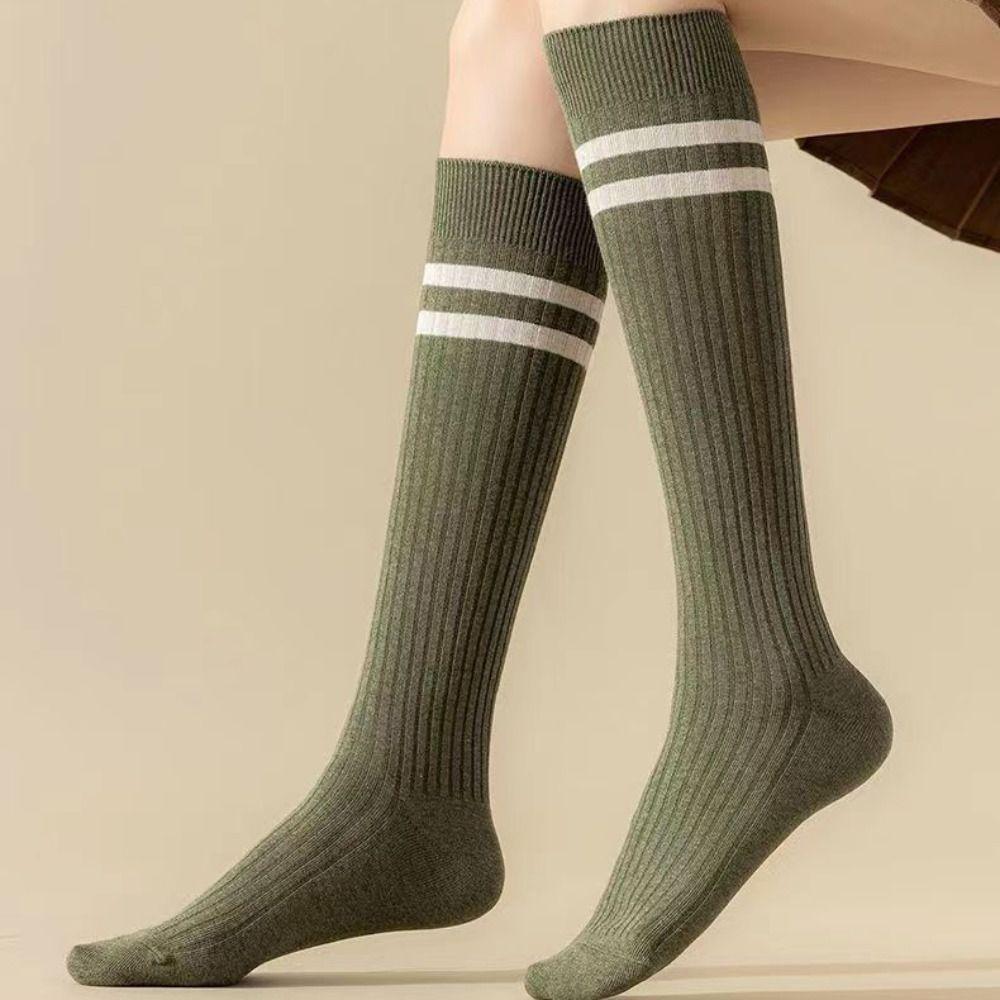 Solid Color Middle Tube Socks JK Women Stockings Elastic Female Hosiery Ladies