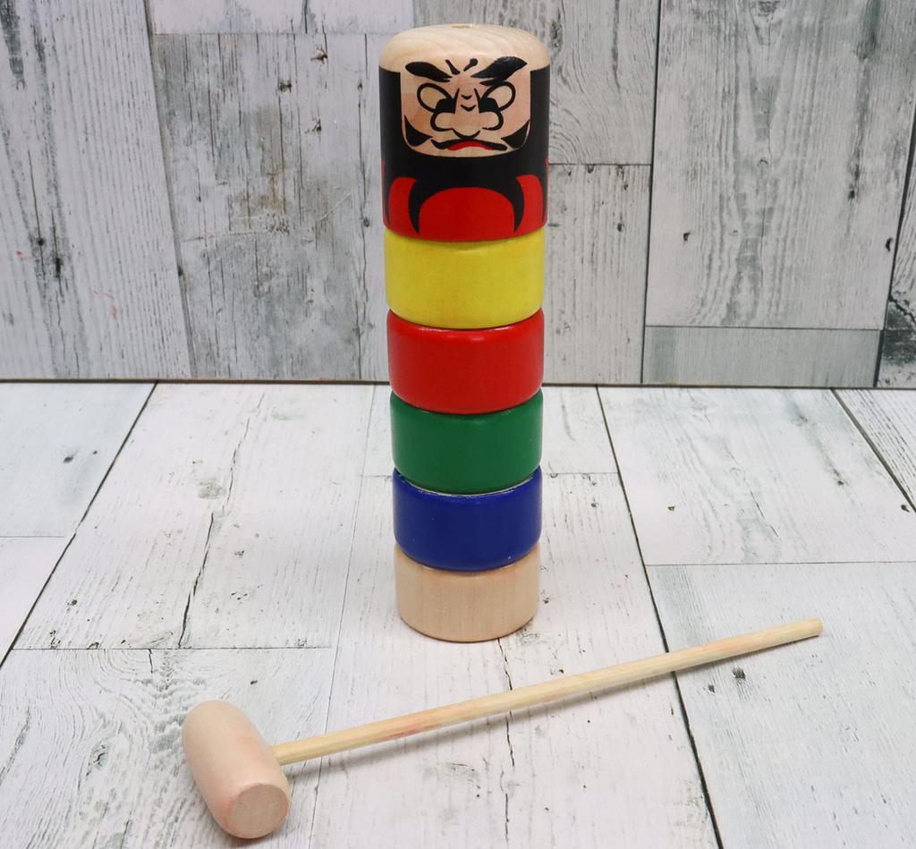 Castle Enterprise Traditional Wooden Daruma Large Toy, Drop,