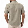 Men Short Sleeve Button Down Shirt Classic Fit Collar Lightweight Breathable Fabric Casual Summer Top