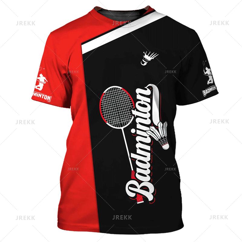 Summer Vintage 3D Sports Badminton Printing T Shirt Kids Fitness Lovers Graphic Short Sleeves Gym Fashion Streetwear T-shirts Clothes