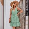 Solid Color Casual Loose Short Dresses for Women Fashion Summer Women's A-Line Midi Dress Elegant Vintage Female Dresses