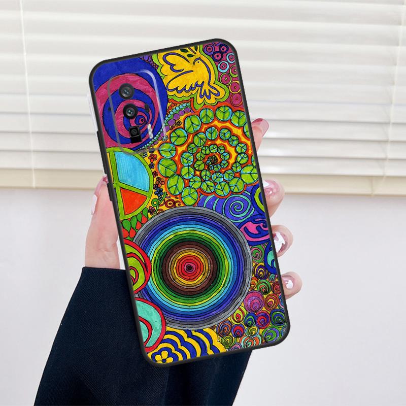 Psychedelic Art Peace Cover For Xiaomi 13 14 15 Ultra 11T 12T 13T 14T Pro POCO X7 Pro X3 X5 X6 M6 F5 F6 Pro Case