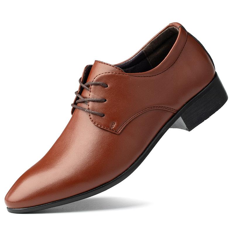 Business leather shoes men's white spring and autumn breathable trend casual shoes young wedding men's performance men's shoes