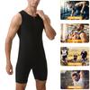 Combinaison Sauna Homme Gainant Body de Course Sweat à Fermeture Éclair Entraînement avec Short Maillot de Corps Fitness Musculation Combinaison d'Exercice Débardeur Combinaison