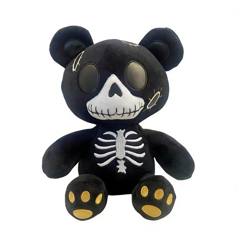 Gothic Skeleton Teddy Bear Plush Toy Cute Halloween Decor Unique Soft Stuffed Animal Collectible Gift for Kids
