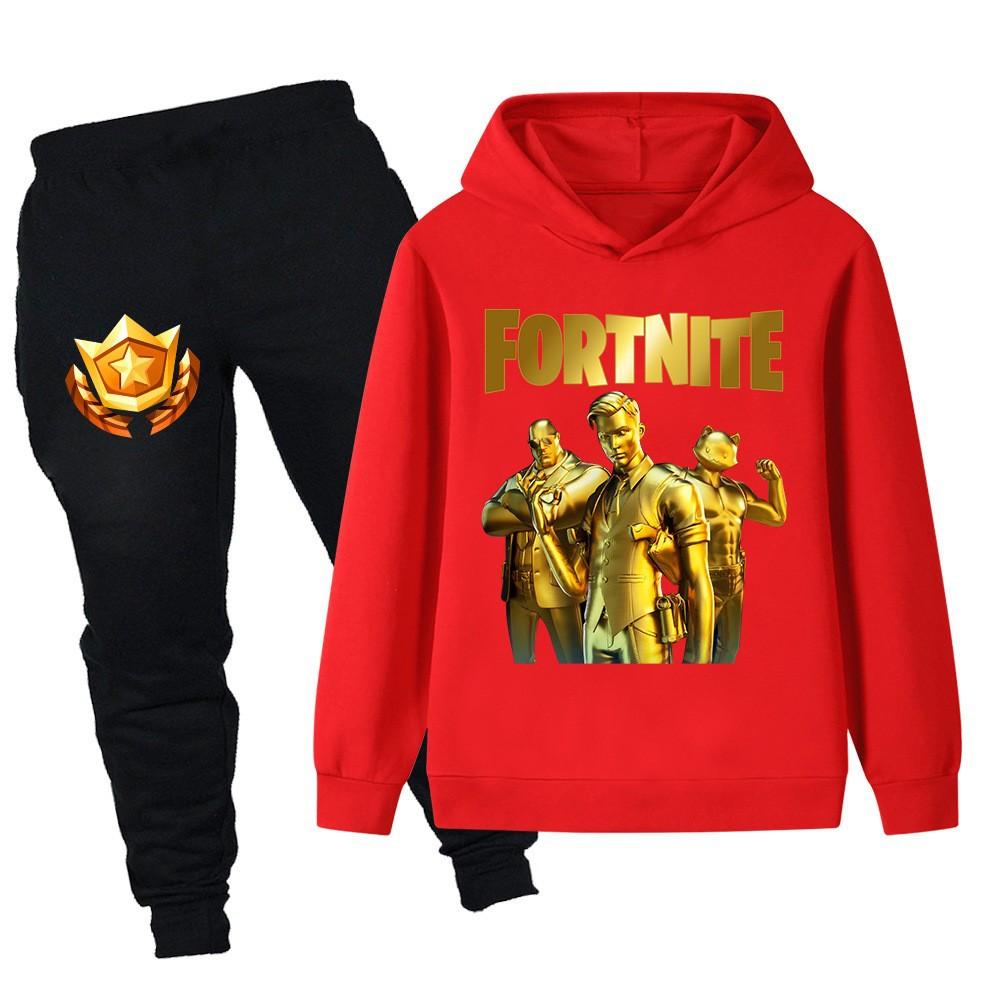 Cartoon print children's suit hoodie sweater suit PB083