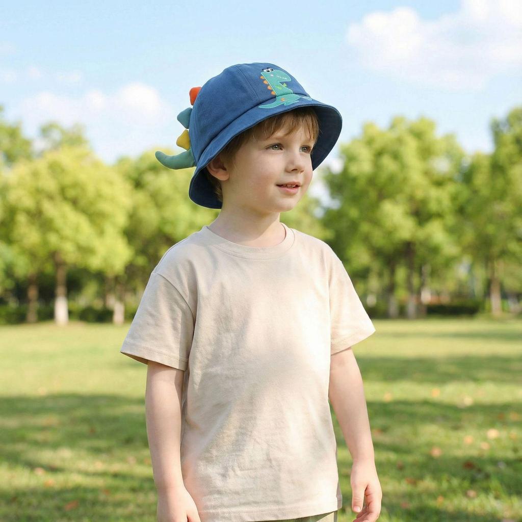 Spring/Summer Infant Bucket Sun Hat - Cute Dinosaur Design for Boys & Girls