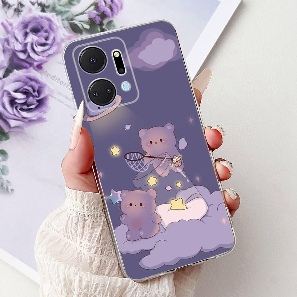 Casing For Huawei Honor X7a X7B Phone Case HonorX7 X 7 4G Luxury Flower Butterfly Dragon Animals Printed Clear Soft Back Cover