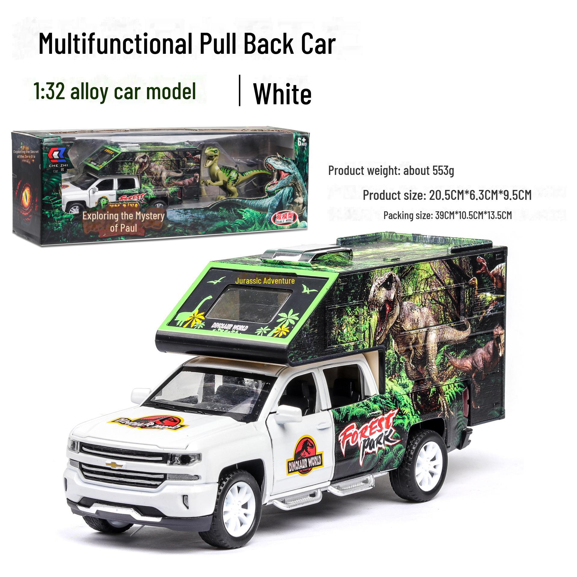 

Модель игрушечного автомобиля «Динозавр-король» из легкого сплава со звуком, светом и 7 открывающимися дверями.