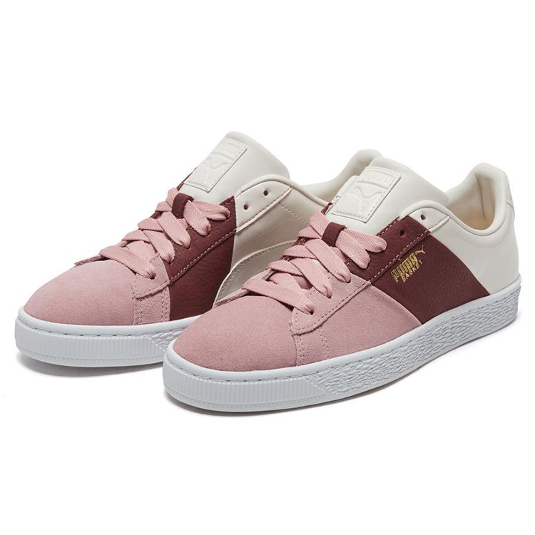Puma Basket Remix Leather Retro Casual Low-Top Sneakers Women Sneakers Brick-Pink 369956-01