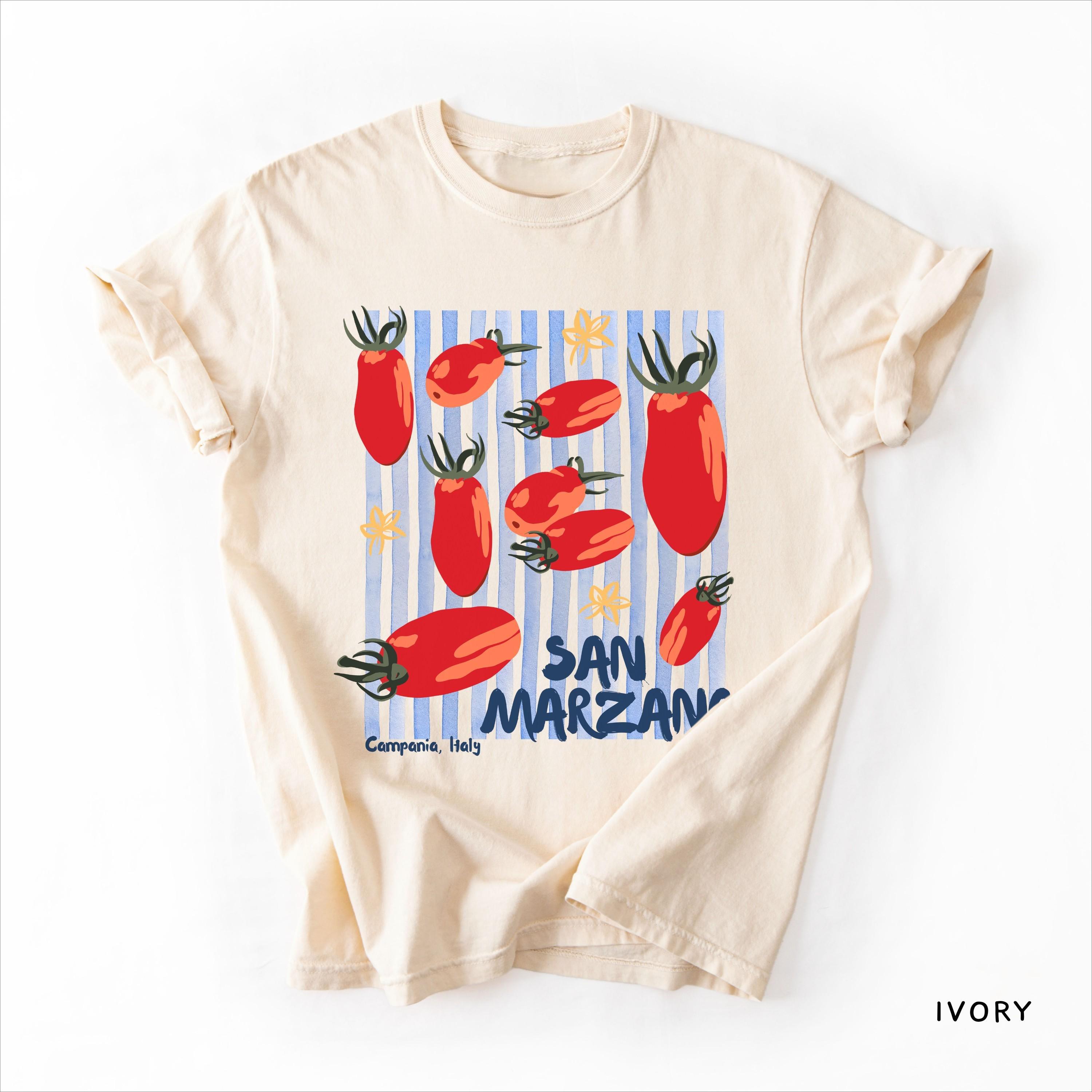 

Plus Size Summer Womens Vintage Italy Tomato Graphic Print TShirt Cotton Breathable Stylish Versatile Street Style Oversized XL