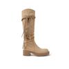 Spot second hair! Wasteland wind summer Maillard travel knight boots pile boots thick heel Martin boots women