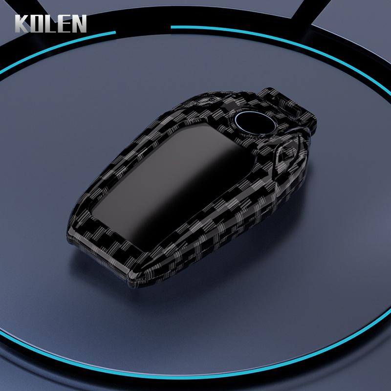 ABS Carbon Fiber Car LED Display Key Case Cover For BMW 5 7 Series X3 X4 X5 X7 G30 G31 G11 G12 G01 GT G32 i8 Shell Accessories