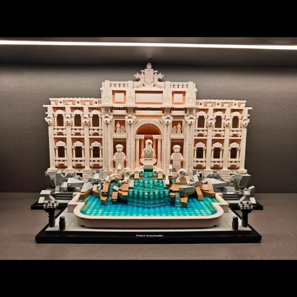 1880 pezzi Modello di Edificio Fontana Famoso nel Mondo Puzzle a Blocchi di Assemblaggio Kit Educativo per Adulti Regalo di Compleanno Natale